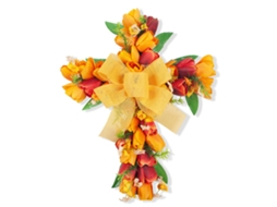 Laxiscreed Coroa De Páscoa Tulip Cross Para Porta E Decoração De Parede Com Flores Artificiais