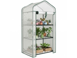 Estufa de Jardim com 3 Prateleiras e 1 Porta com Zíper 59x39x127cm BTFORUS