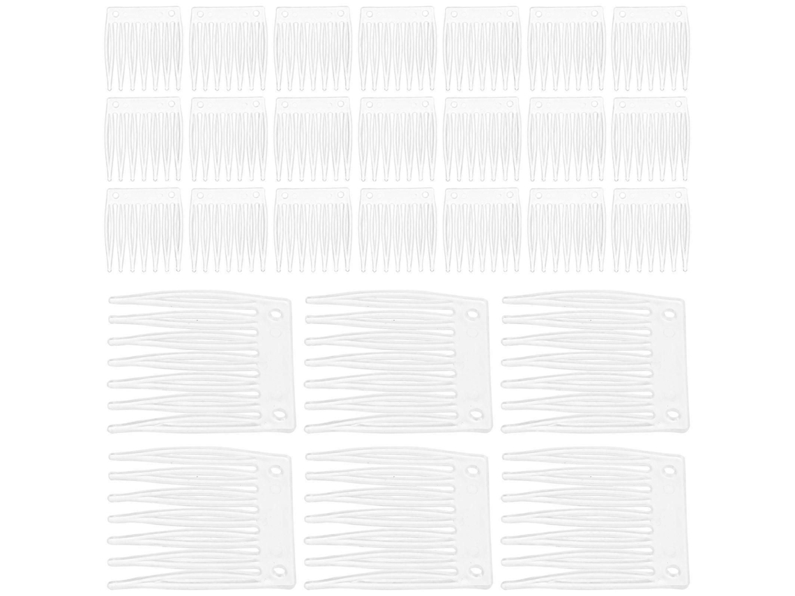 Conjunto de 100 Peças de Acessórios para Peruca em Plástico, Incluindo Presilhas, Pentes e Toucas . TAISHENGDA (branco)