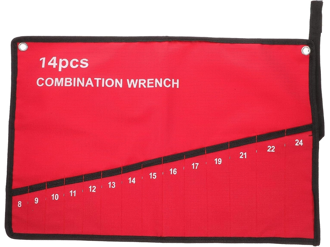 Bolsa Para Ferramentas De Eletricista Em Tecido Oxford Vermelho Com 14 Compartimentos.