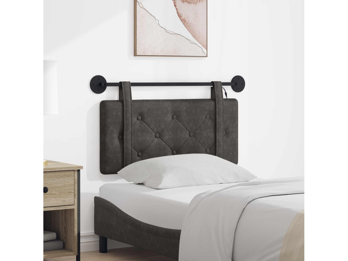 Vidaxl Cabeceira Suspensa Preto Pu Antigo