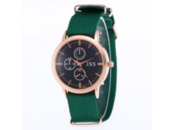 Reloj De Pulsera De Nylon Con Dial Romano Para Mujer Y Hombre J50(verde)