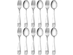 12 Peças de Talheres para Crianças em Aço Inoxidável: Colher, Garfo, Conjunto de Utensílios para Crianças com Mão Pequena, Design de Urso, Presente