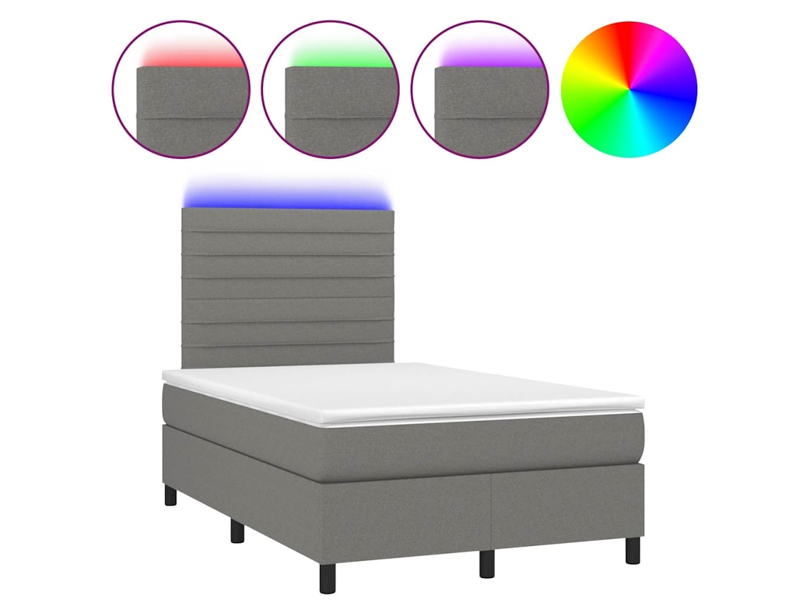Box Spring Bed, Box Spring Beds Vidaxl Cinzeto Tecido (120 X 200 Cm)