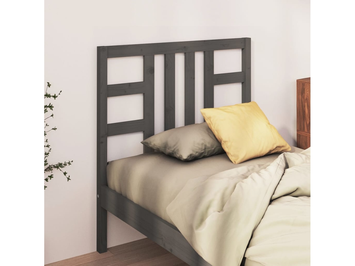 Cabecero 106x4x100 cm Pino Macizo Gris