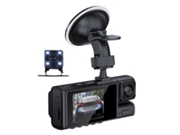 3 Cameras Dash Cam With Parking Monitoring Wifi Wide Angle
