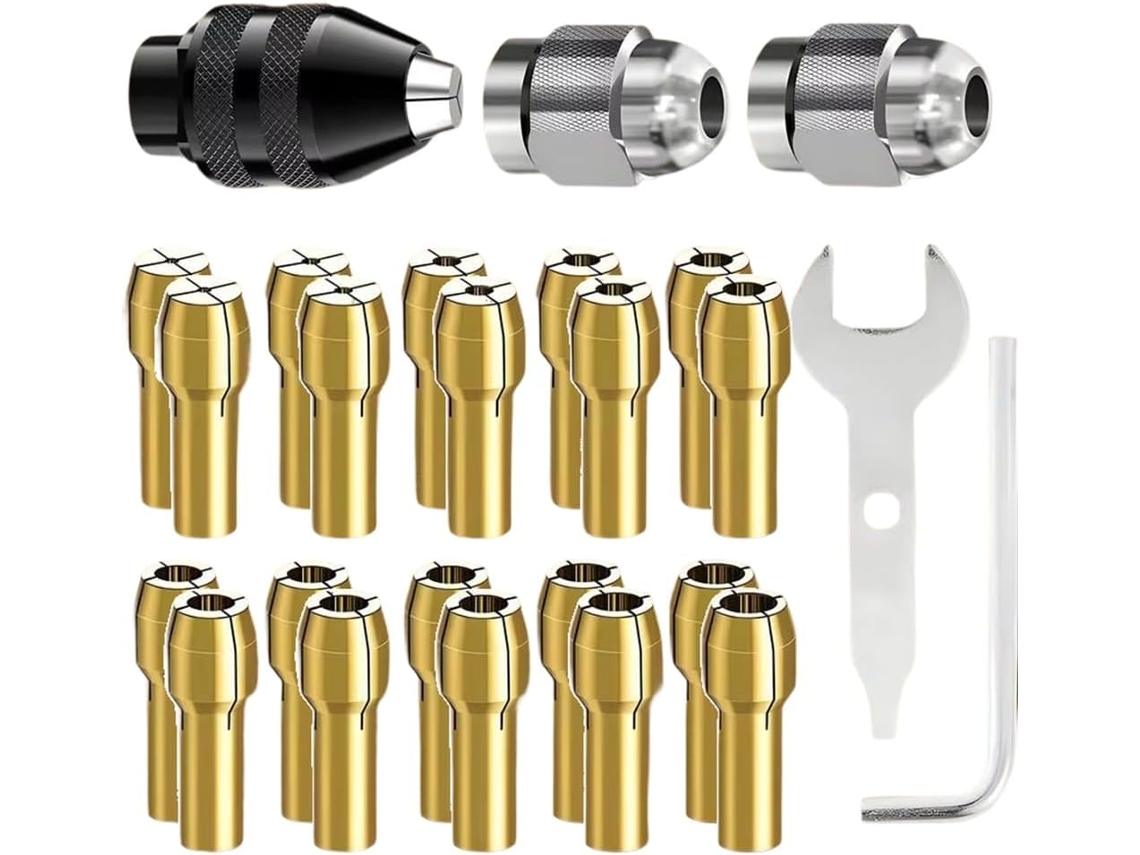 Conjunto De Pinças 1/32 A 1/8 Polegada Para Furadeira Sem Chave,