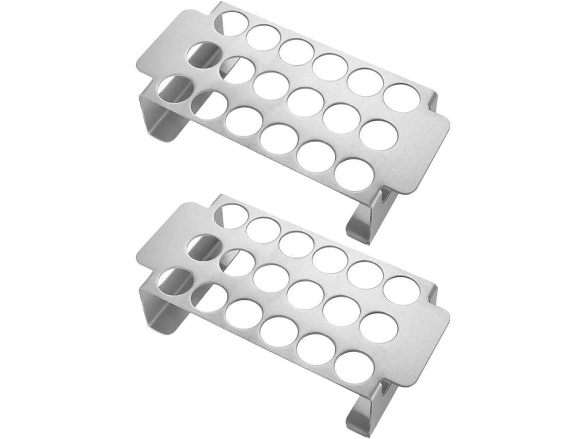 Grelha Inoomp de Aço Inoxidável com 2 Peças, com Furos, Suporte para Jalapeños e Frango, para Churrasco e Defumador., CHABERLU