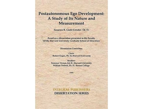 Livro Postautonomous Ego Development de Susanne Cook-Greuter (Inglês)
