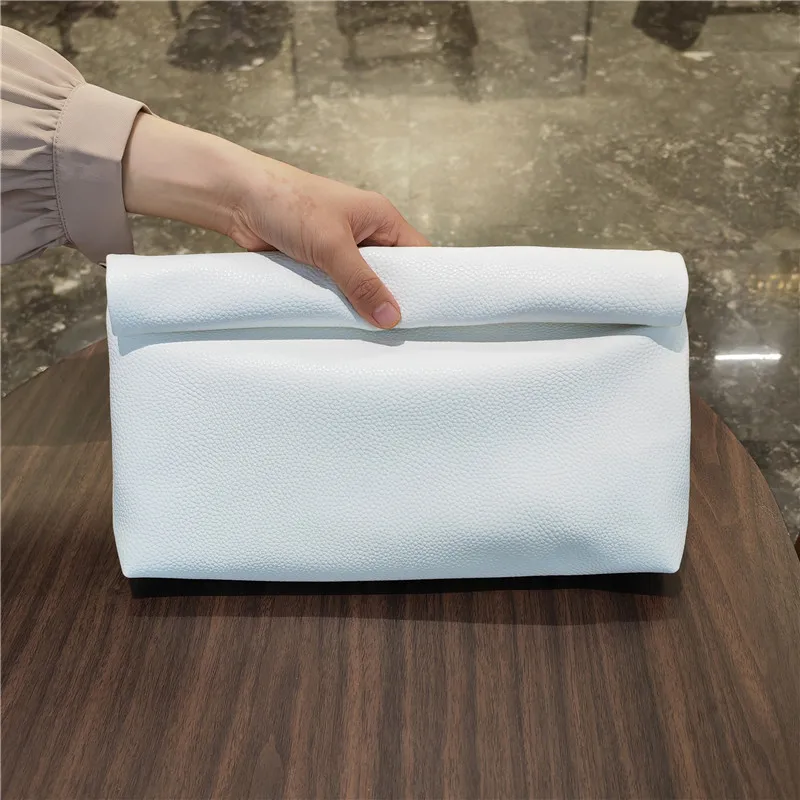 (branca) Bolsa De Mão Feminina Elegante E Descontraída, Em Couro Pu Macio, Ideal Para Ocasiões Formais.