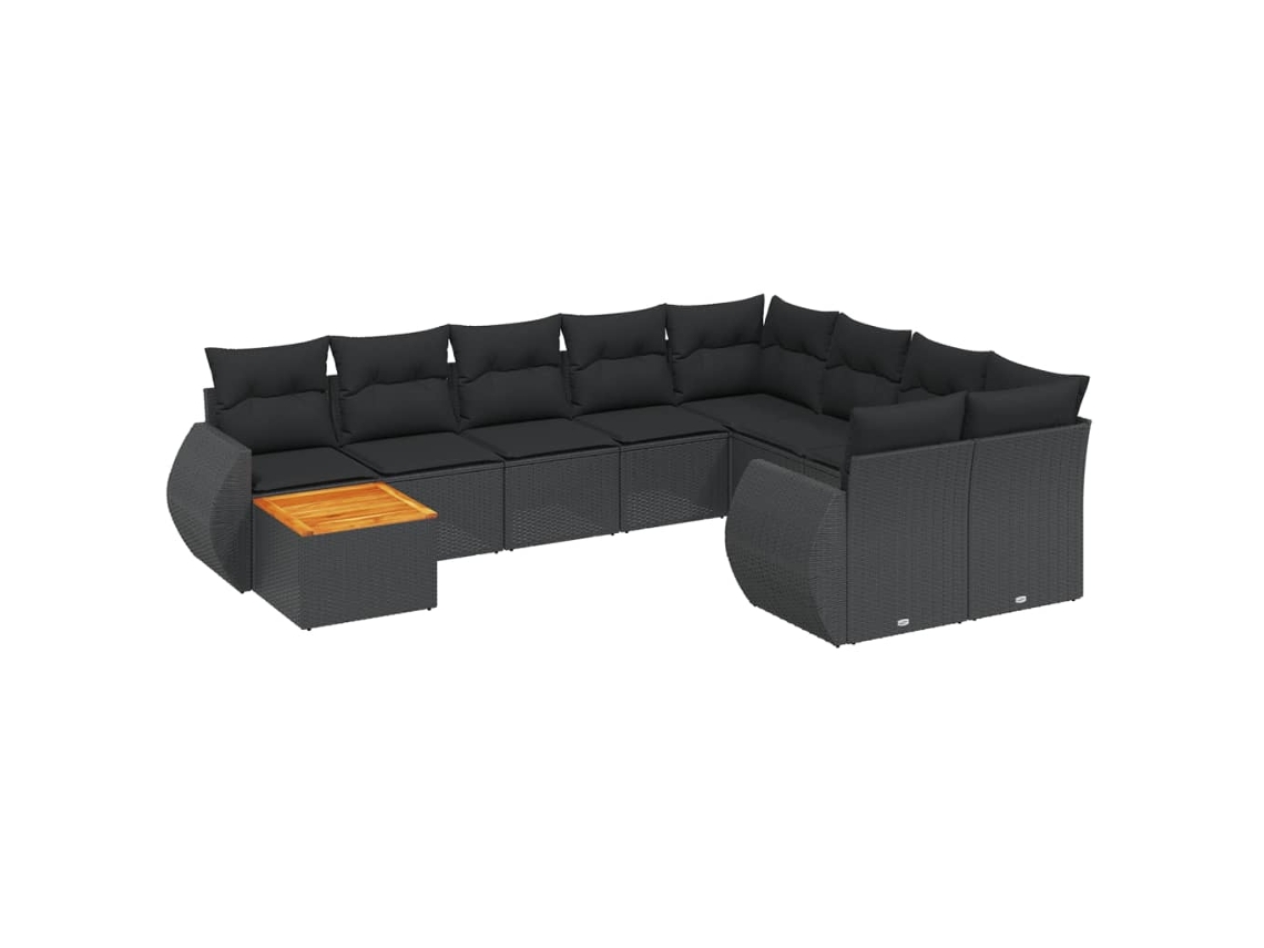 Garden Sofa Set, Garden Sofa Sets Vidaxl Preto Rattan / Vime (n/a)