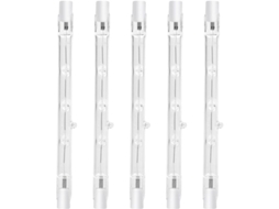 Lâmpada Halógena R7s 100w 118mm Dimmer 2800k 1500lm Branco Quente Ac220 240v (5pcs)