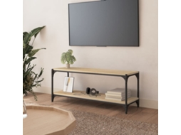 Vidaxl Móvel Tv 100x33x41 Cm Derivados Madeira/aço Cor Carvalho Sonoma
