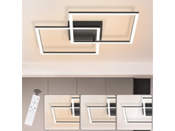 Zmh Luminária De Teto Led Cristal Preto Regulável Com Controle Remoto - 52 W