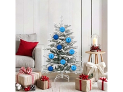 Vidaxl Conjunto De Ornamentação De Natal Xl 15 Pcs Azul Ø 10 Cm Leds