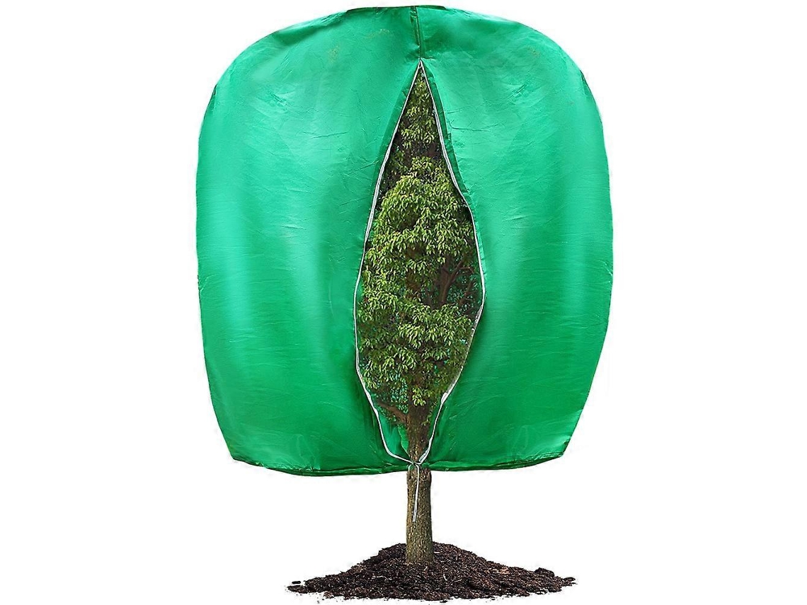 Cobertor De Proteção Contra Geada Para Plantas, Tecido Não Tecido Espesso, Zíper E Cordão, Verde, 94.4x78.7 Polegadas