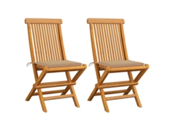 Folding Chair, Folding Chairs Vidaxl Bege Teca (n/a)