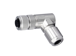 Conector M12 Fêmea De Cabo Metal Curvo Soldagem Adaptador Plug M12g‑d1‑s4