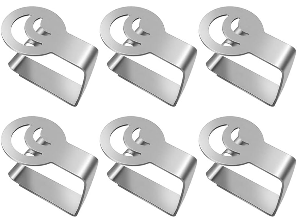 Conjunto De 6 Prendedores Decorativos Para Toalhas De Mesa Em Aço Inoxidável Grosso Slowmoose