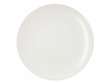 Prato Ariane Ripple Cerâmica Branco (28 Cm)