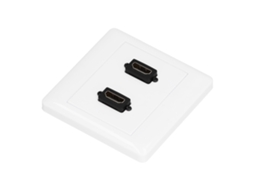 Placa de parede Primerox com 2 portas, interface multimídia, alta definição, Ethernet, coaxial, 4K HDR | S/MARCA