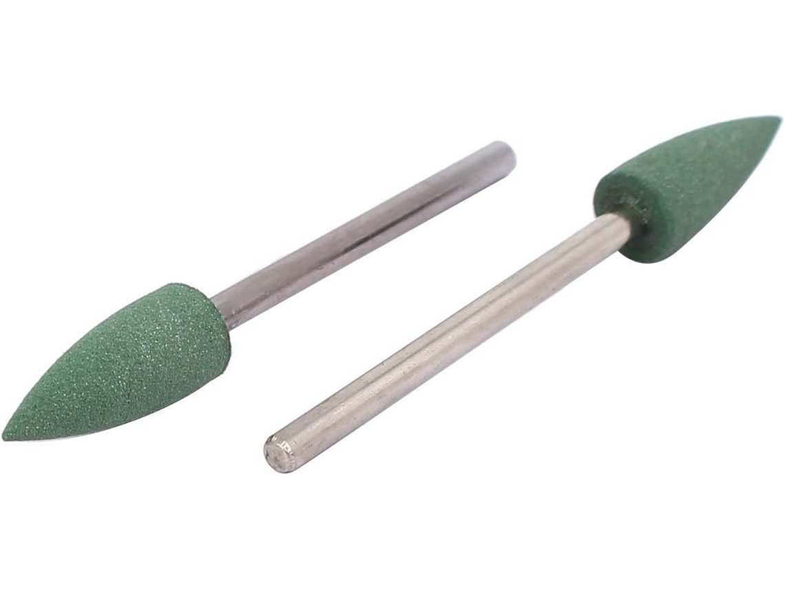 Pedras de Amolar com Pontas Cônicas de Silicone de 2,35 Mm X 6 Mm, Verdes, 2 Peças CHABERLU