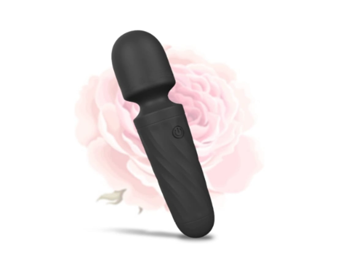 Mini Massageador De Bastão 10 Modos De Vibração Sem Fio Silencioso À Prova Dágua Portátil E Conveniente Preto Yunzii