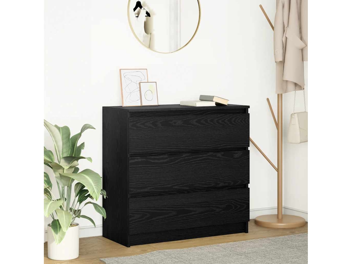 Vidaxl Aparador 80x35x76 Cm Derivados De Madeira Carvalho Preto