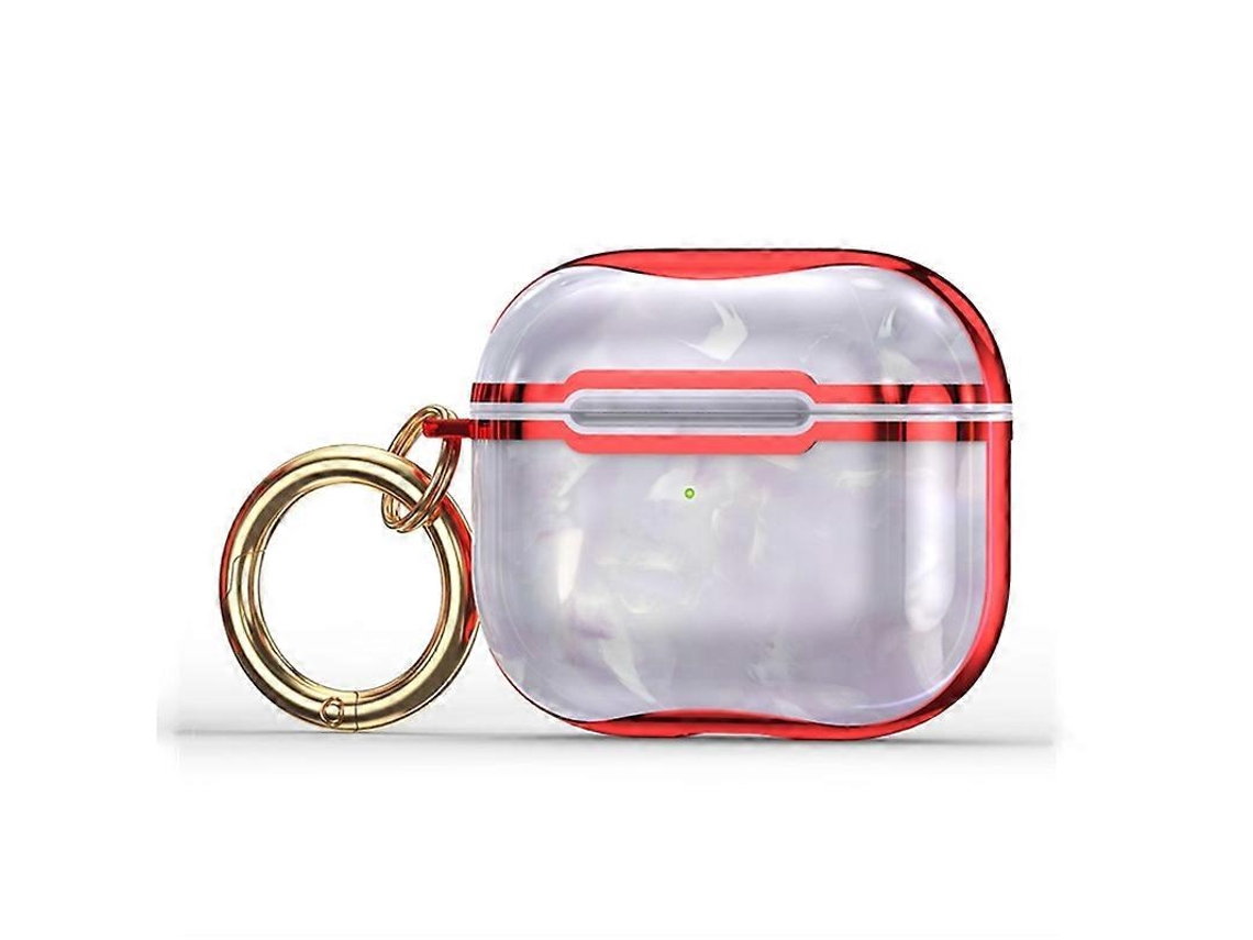 Capa protetora para fones de ouvido AirPods 3 com moldagem eletrodepositada em textura de mármore e gancho integrado. GIECY