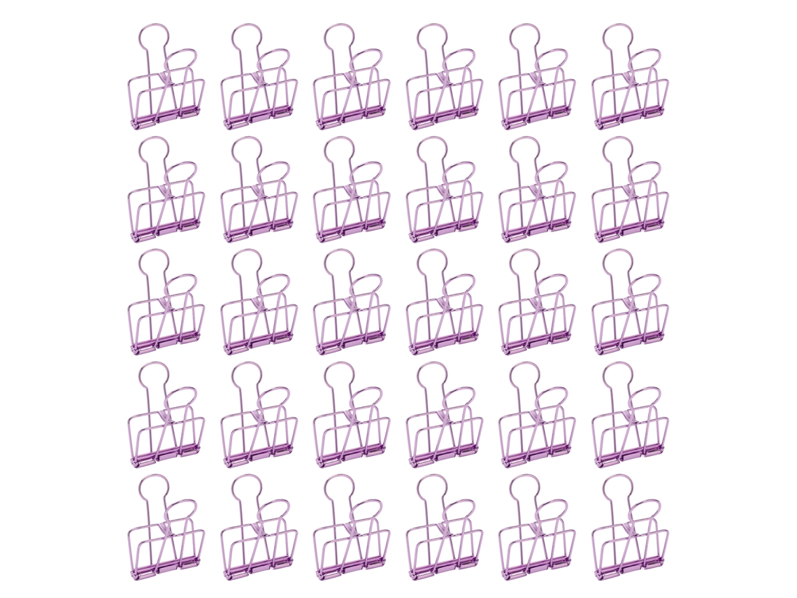 30 Clips De Arame Com 5 Cm De Largura, Resistentes, De Metal, Furados, Pequenos, Para Papel, Para Casa, Escritório E Escola, Roxos.