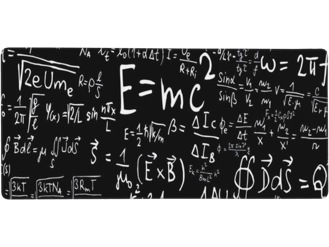 Fórmula Física E=mc², Mousepad para Computador de Grande Formato, com Base Borracha Antiderrapante, 40 X 90 Cm