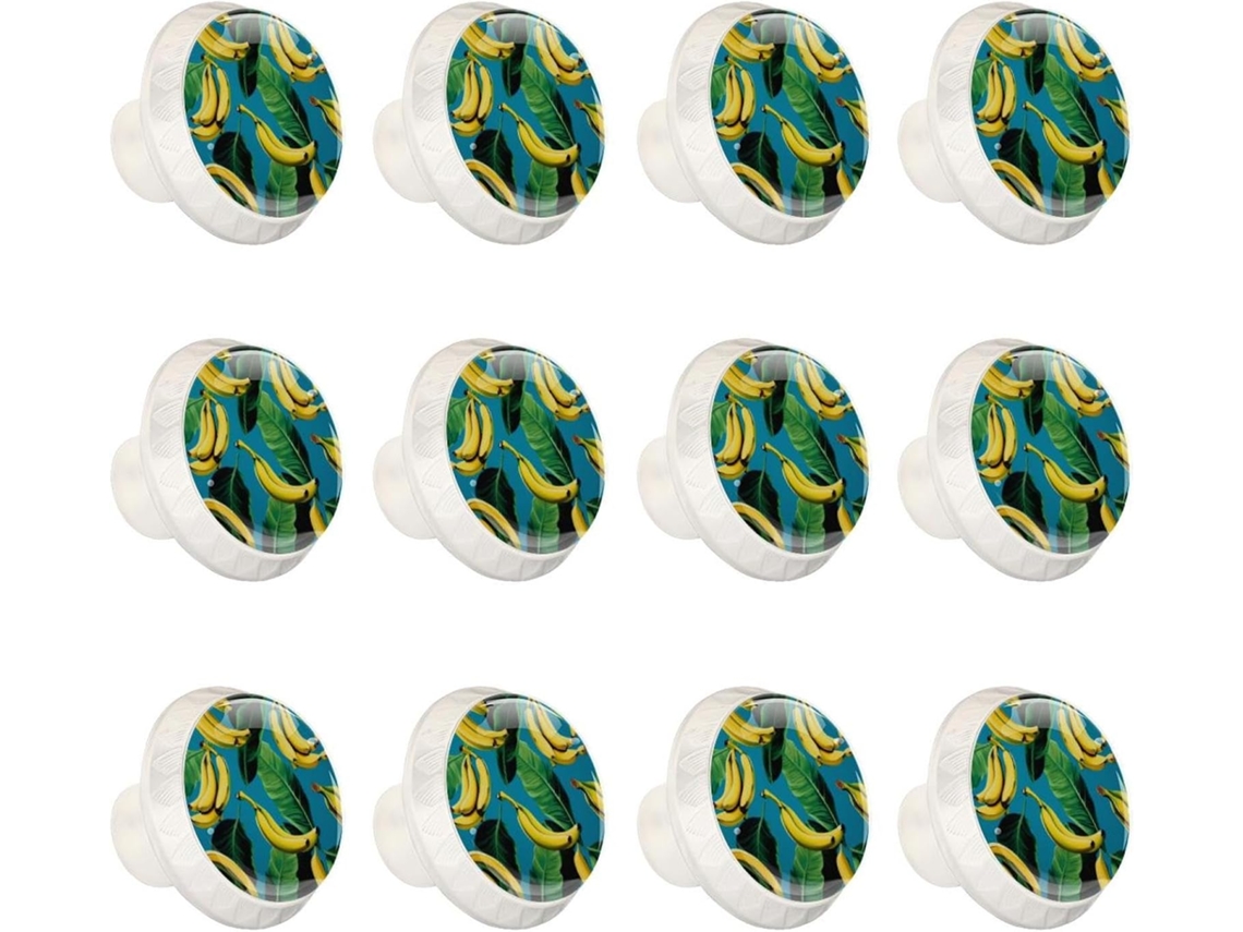 Puxadores Redondos Para Armários De Cozinha, Puxadores Para Armários E Gavetas, 12 Peças, Formato De Banana, Folha