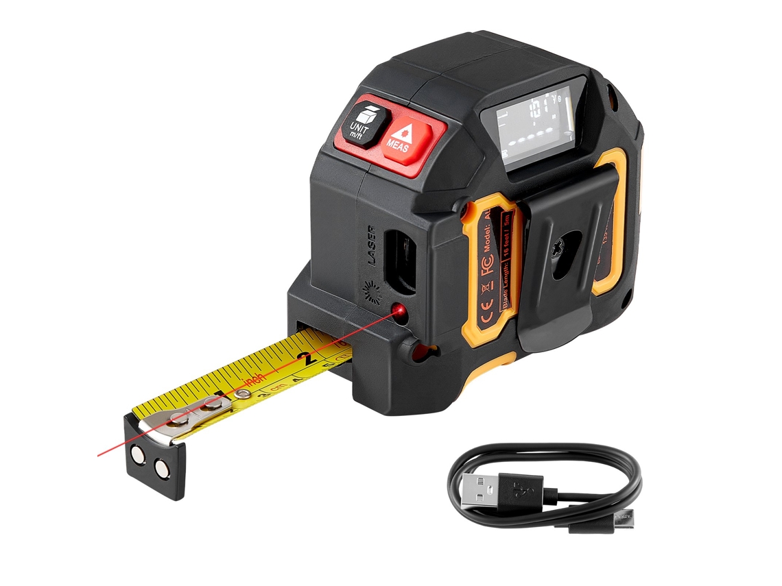 Fita Métrica A Laser 2 Em 1 De 41 M Recarregável Fita Magnética De 4,8 M Vevor