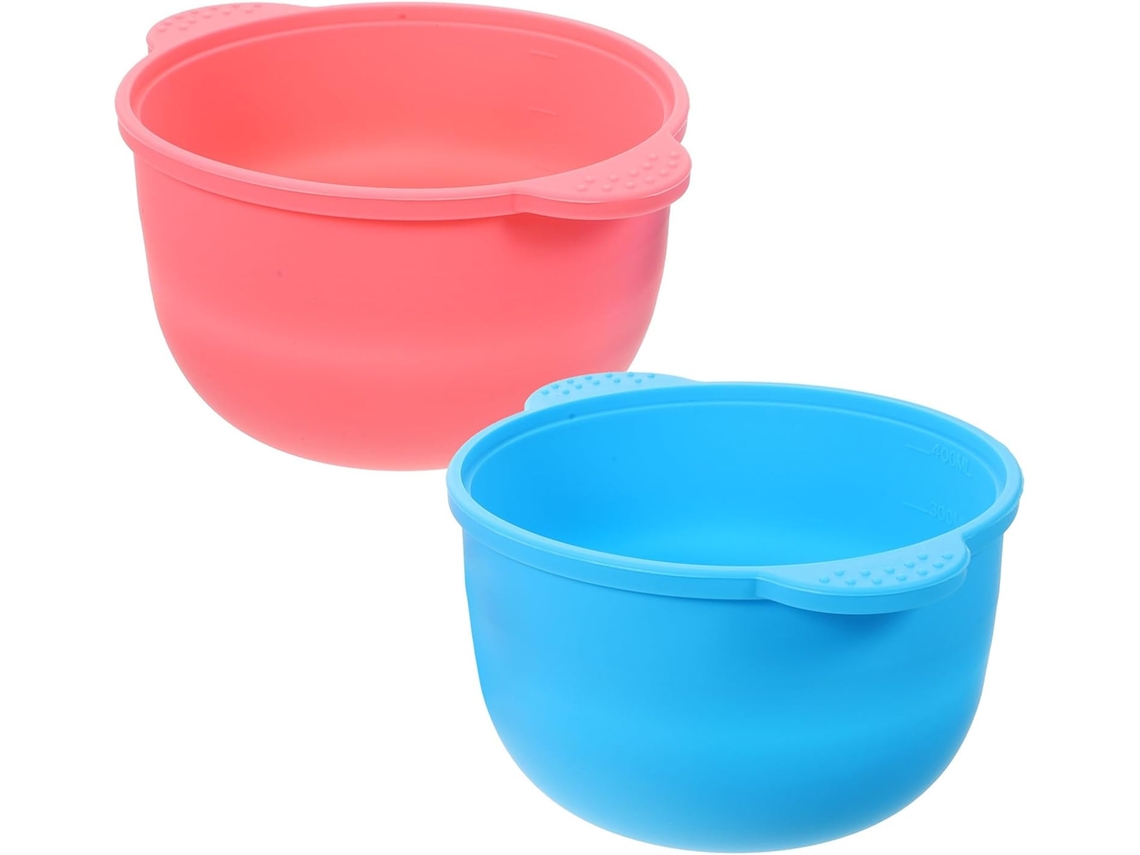 Tigela De Silicone Dobrável De 2 Peças Para Depilação, Grande Capacidade, Fácil De Usar.