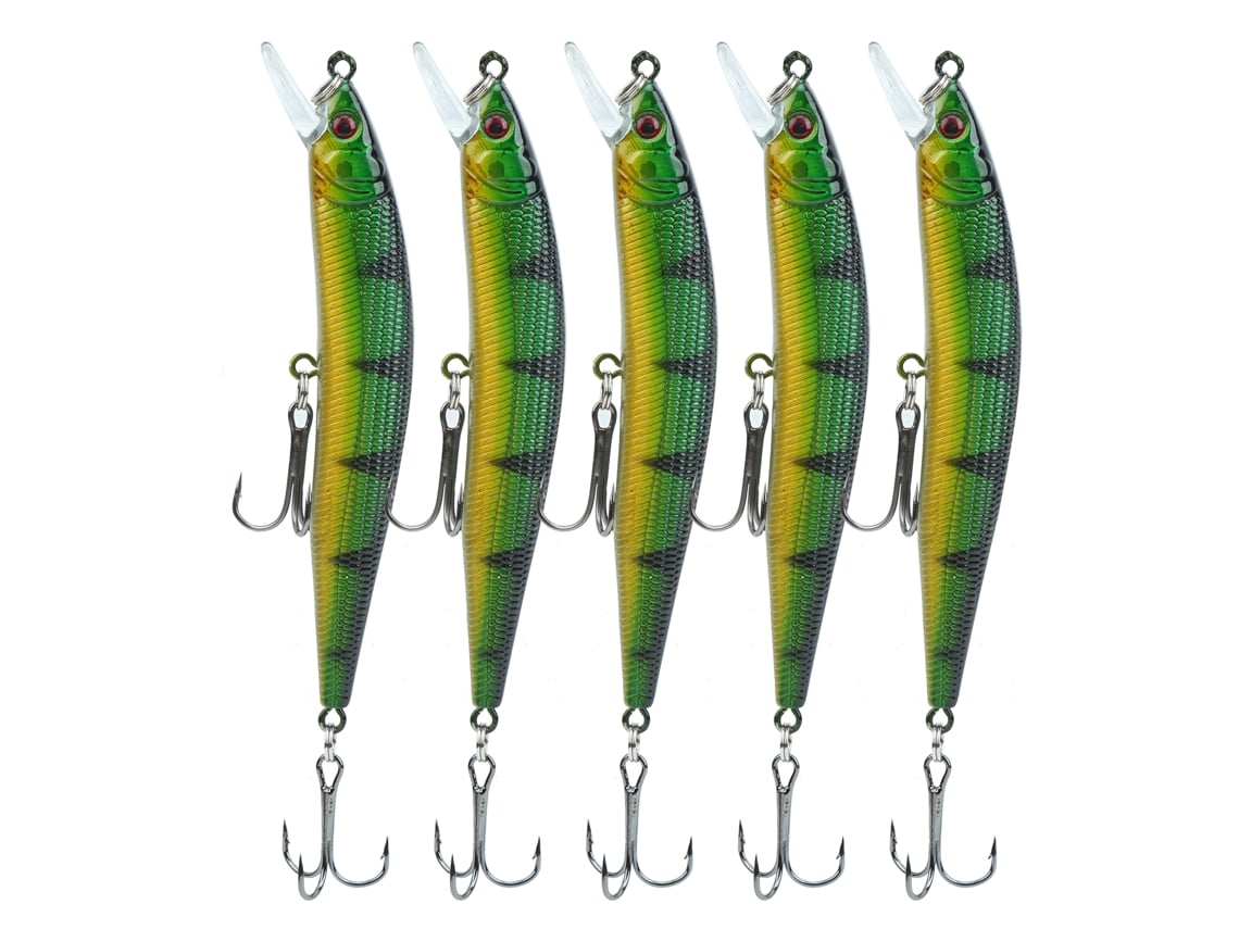 Isca Artificial Minnow com Anzol Triplo 5pcs