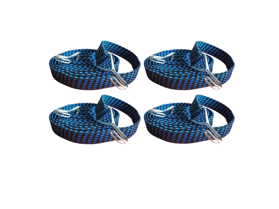 Correias Planas De Borracha Ajustáveis​​ Com Ganchos Metal, 203 Cm De Comprimento, Para Bagagem, Camping, Carros, Jardinagem E Cargas Pesadas