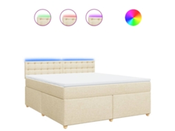 Box Spring Bed, Box Spring Beds Vidaxl Creme Tecido (180 X 200 Cm)