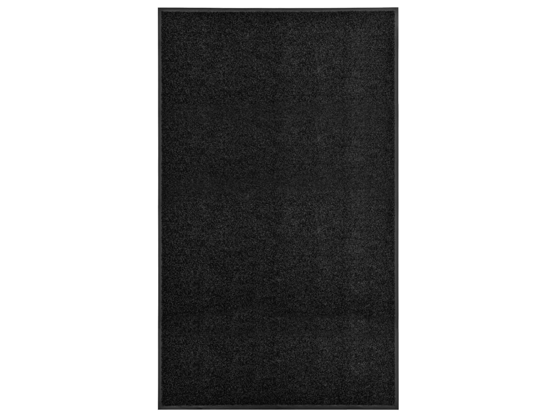 Vidaxl Tapete De Porta Lavável 90x150 Cm Preto
