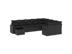 Garden Sofa Set, Garden Sofa Sets Vidaxl Preto Rattan / Vime (n/a)