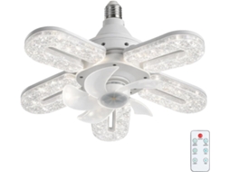 Ventilador De Teto Com Efeito Cristal, 5 Pás E Luminária Led, Estilo