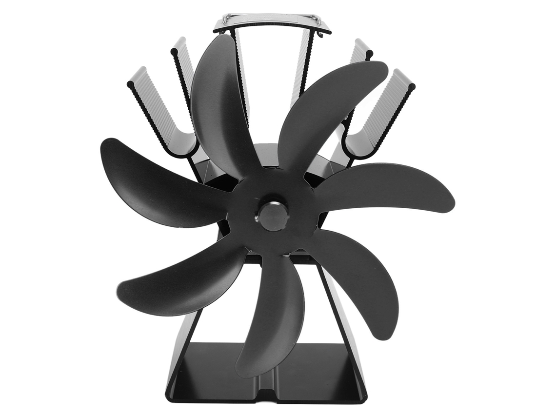 Vento para Estufa 7 Lâminas Silencioso Aquecimento por Calor Preto