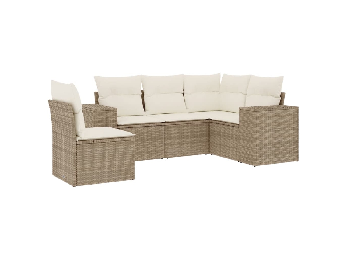 Garden Sofa Set, Garden Sofa Sets Vidaxl Bege Rattan / Vime (n/a)