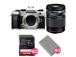Om 5 Mark Ii Prateado + 14 150mm F/4 5.6 Ii + 3 Sandisk 128gb Extreme Pro Uhs ii Sdxc + 3 Om System Bls 50 + Ebook Pricedirect OM SYSTEM