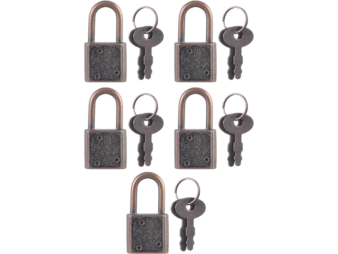 Conjunto De 5 Cadeados Pequenos Para Malas Com Chave Liga Zinco