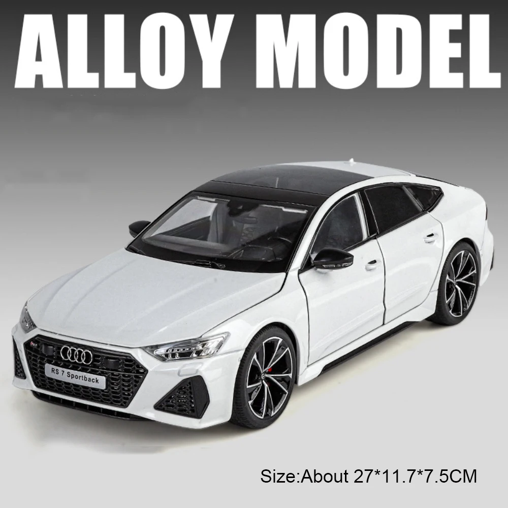 (rs7 Branco) 1:18 - Miniatura De Carro, Portas Que Abrem, Modelo Em Metal Fundido