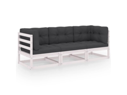 Conjunto 1 Sofá De Jardim Vidaxl Branco Madeira De Pinho Maciça (70 X 70 X 67 Cm)