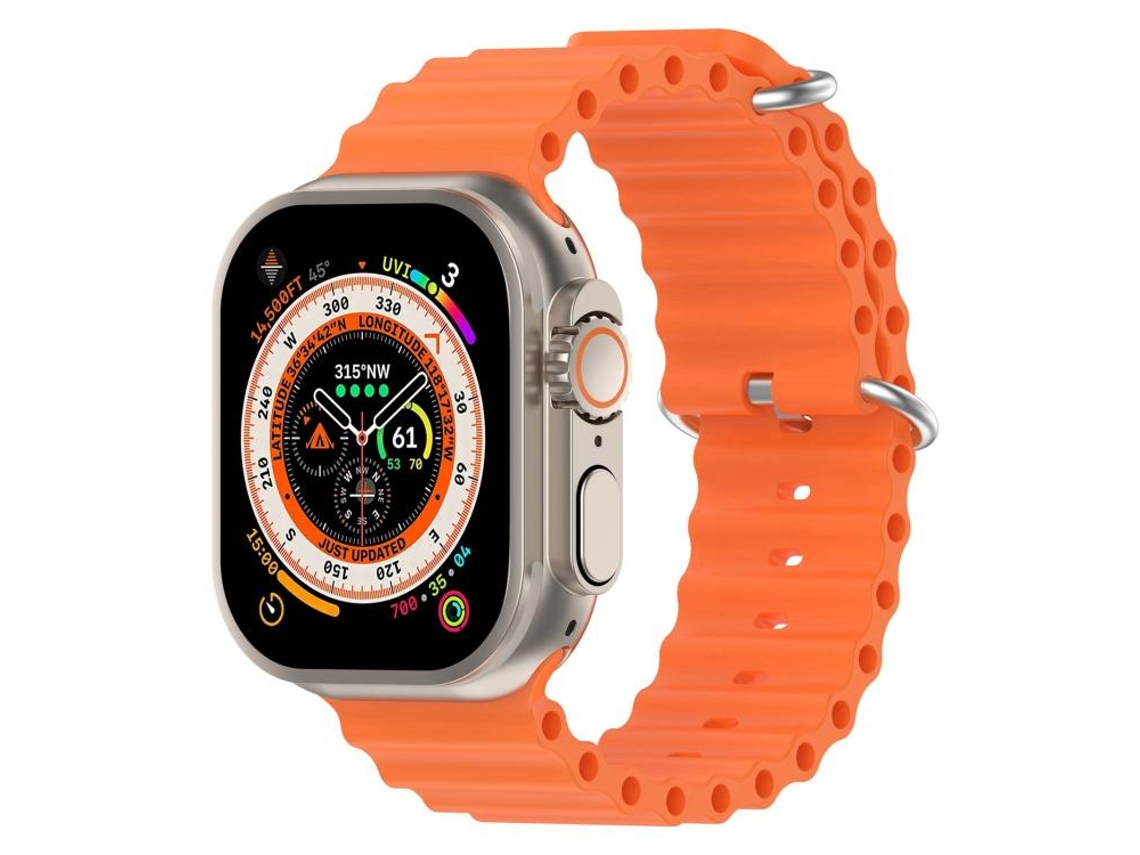 Pulseira de silicone laranja marinho Csyy (compatível com Apple Watch 45 mm)