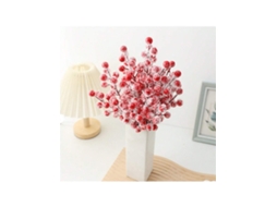 30 Frutas Vermelhas De Natal , Flores Simuladas 22,5cm, Decoração De Natal E Festival Da Primavera Igvtrade (holly)