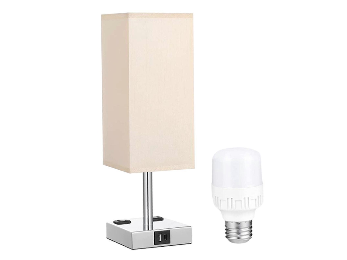 Table Lamp Bedside Lamp, Decorative Modern Table Night Light, E26 Nightstandbeige