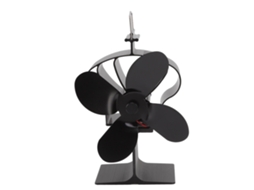 Ventilador De Lareira Laxiscreed Termodinâmico Em Alumínio Com 4 Lâminas, Acabamento Preto Brilhante Para Melhor Circulação De Ar
